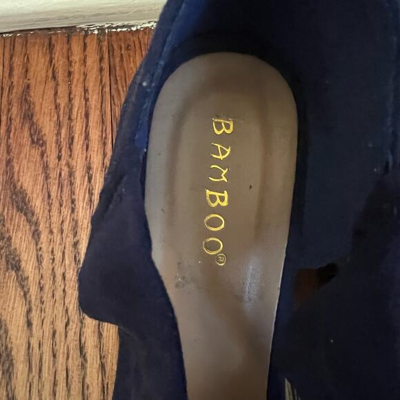 Royal Blue Wedge Espadrille Sandals Size 7 Strappy Open Toe 3in Heel Bohochic - Picture 11 of 16